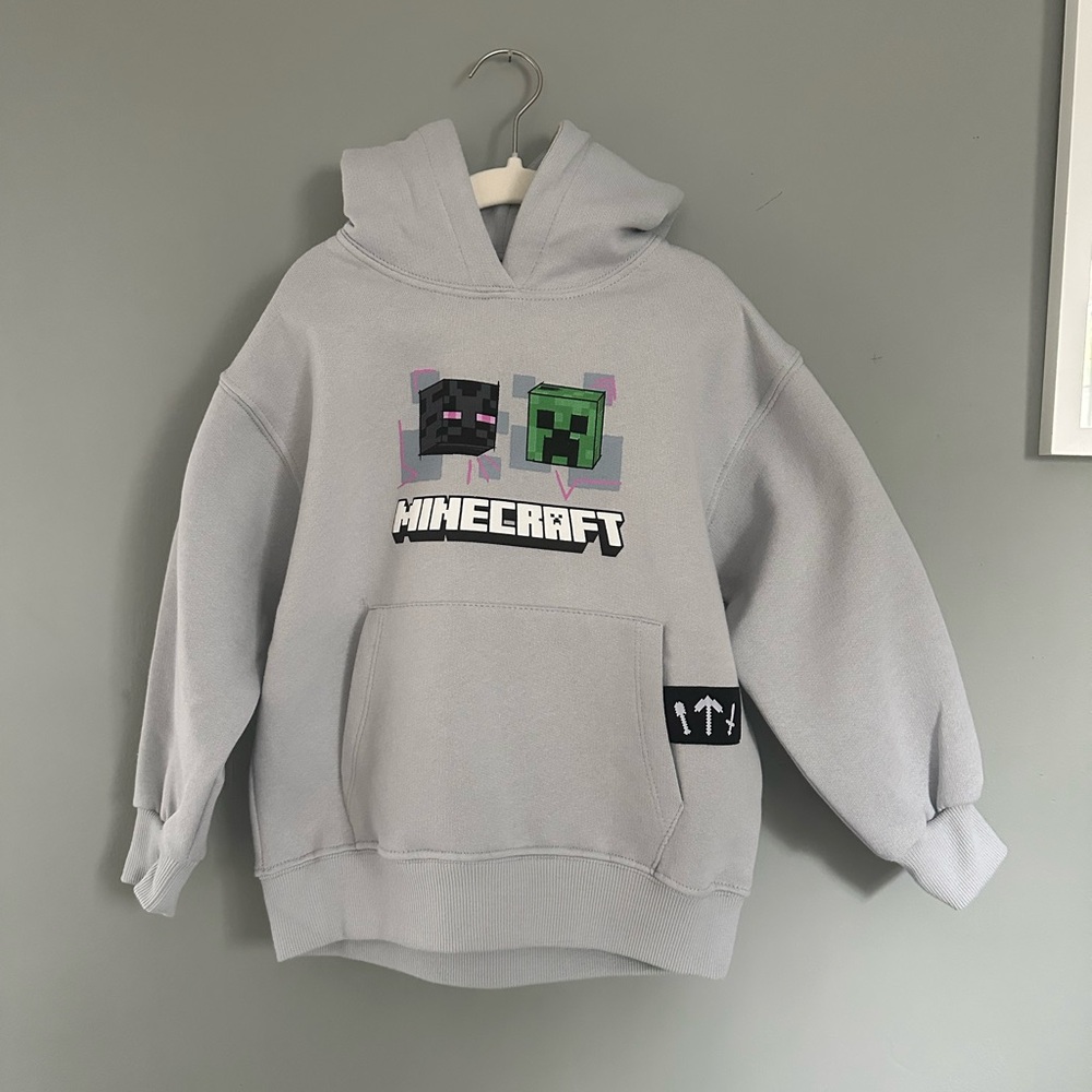 Zara Kids Minecraft Gray Hoodie